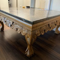 Marble Coffee Table + 2 Matching Side Tables – Elegant Heavy Set