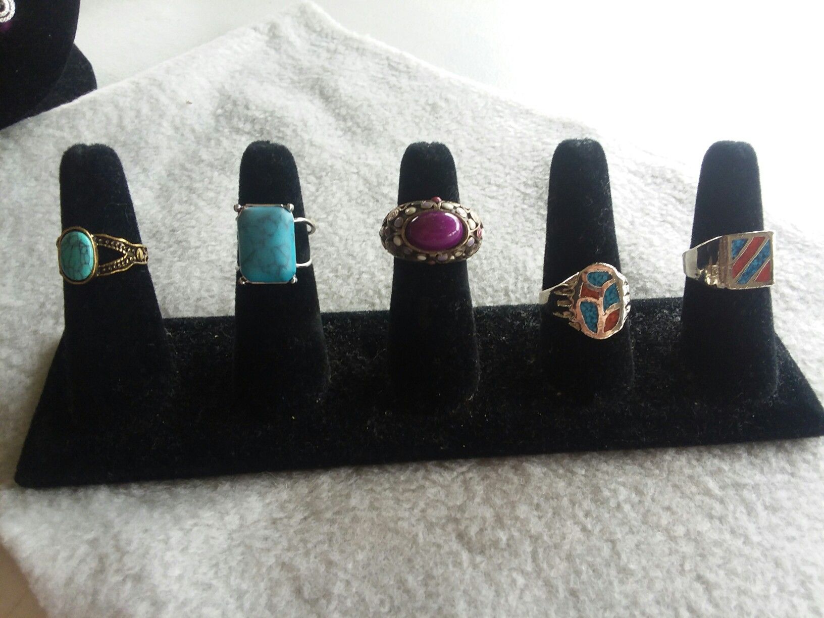 Turquoise and other stone rings