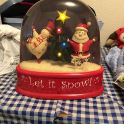 GEMMY Christmas Let It Snow Animated Light Up Snow Globe