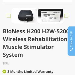 BioNess H200 H2W-5200 Wireless Rehabilitation Muscle Stimulator System