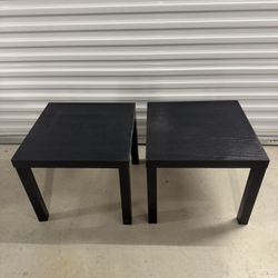 Set of 2 Black Square Side Tables 20” x 20” – Modern Minimalist