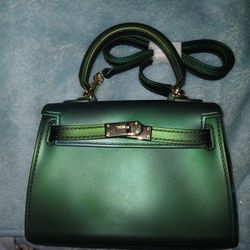 Sophie Kelly Green Leather Handbag New***