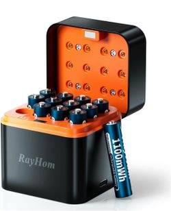 12-Pack 1100mWh Rechargeable Lithium AAA Batteries