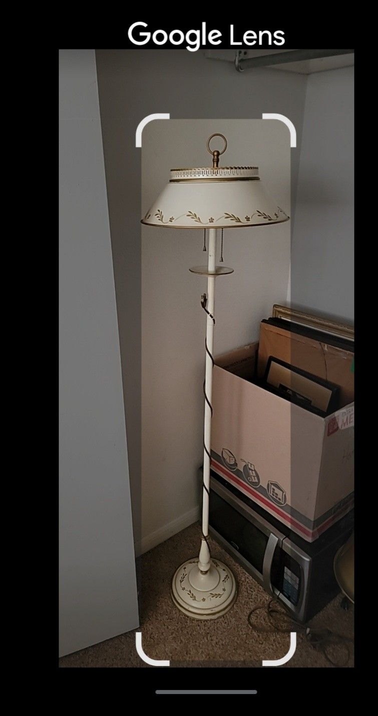 Vintage Toleware Floor Lamp 