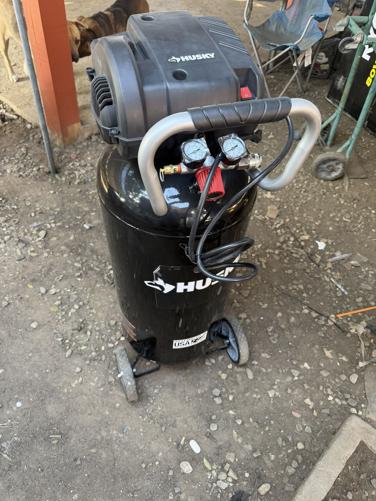 20 Gal. 200 PSI Oil Free Portable Vertical Electric Air Compressor by Husky