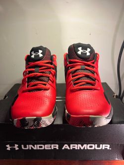 Under Armour Kids Basketball Sneakers – Red & Black – Size 7Y w/ Original Box