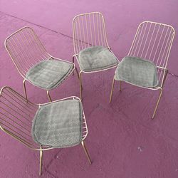 Gold Dining Chair Set Of 4 Metal