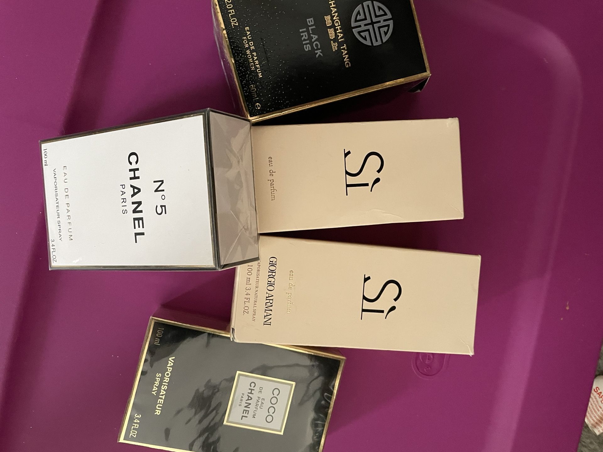 Name Brand Perfumes - Si, Chanel 5, Chanel Mademoiselle,  Versace And Gucci Perfumes $85 Each 