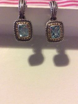 Sterling silver with gold topaz earrings