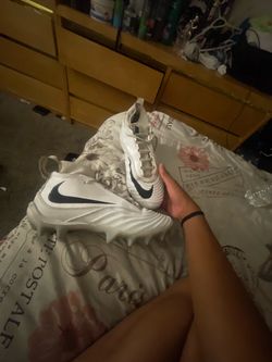 Nike Football Cleats White and Navy