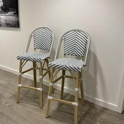 Sand & Stable Cato 30” Bar Stools (Set of 2) – Navy/White Bistro – SOLD OUT on Wayfair!