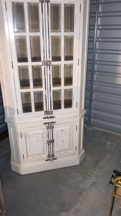 Solid Wood Curio Cabinet Two Piece.