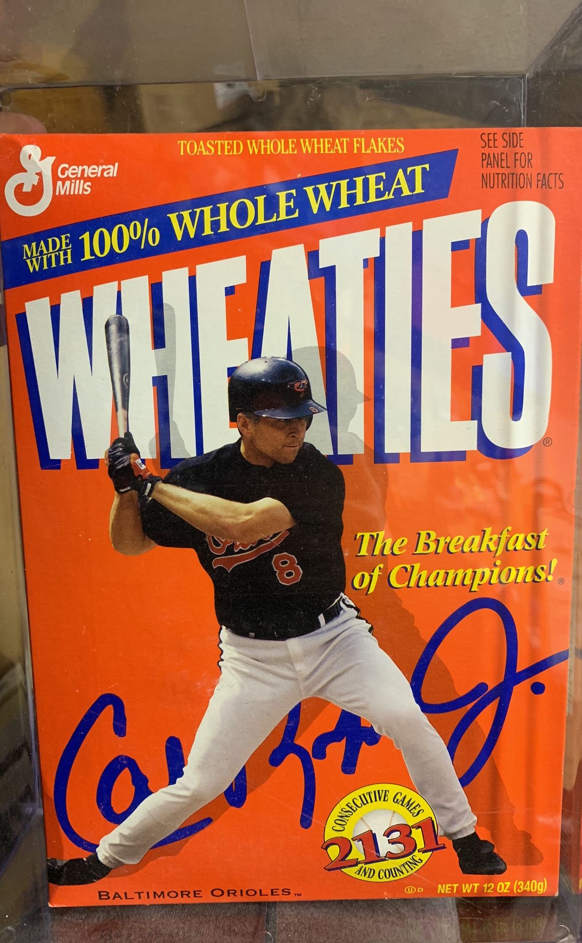 1995 Cal Ripken Jr Baltimore Orioles 2131 Games Wheaties Sealed Cereal Box Mint Condition (In protective box)