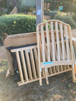 FREE birchwood crib with mattress.