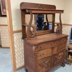 Antique Oak Side Board