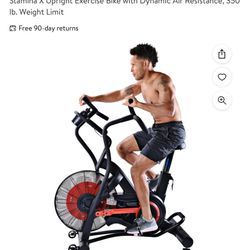 Stamina X Upright Exercise Bike with Dynamic Air Resistance, 350 lb. Weight Limit