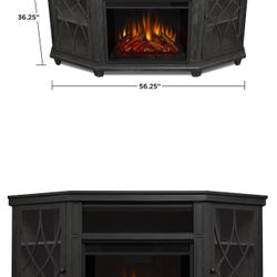 56" Corner Electric Fireplace TV Stand
