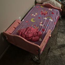 Pink Toddler Bed With Full Sized Crib Matress