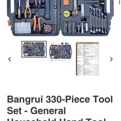 Bangrui 330-Piece Tool Set - General Household Hand Tool Kit with Plastic Tool Box Storage Case 