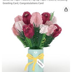 Lovepop Wedding Congratulations Bouquet - Wedding Cards, 3D Paper Flowers, Pop Up Paper Flowers, Wedding Greeting Card, Congratulations Card