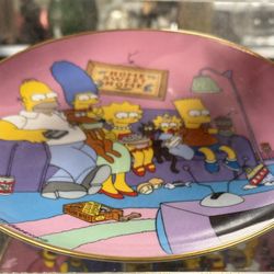 Simpsons 14K Rimmed 8” Plate 