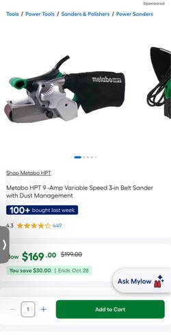 Metabo HPT 9-Amp Variable Speed 3-in Belt Sander