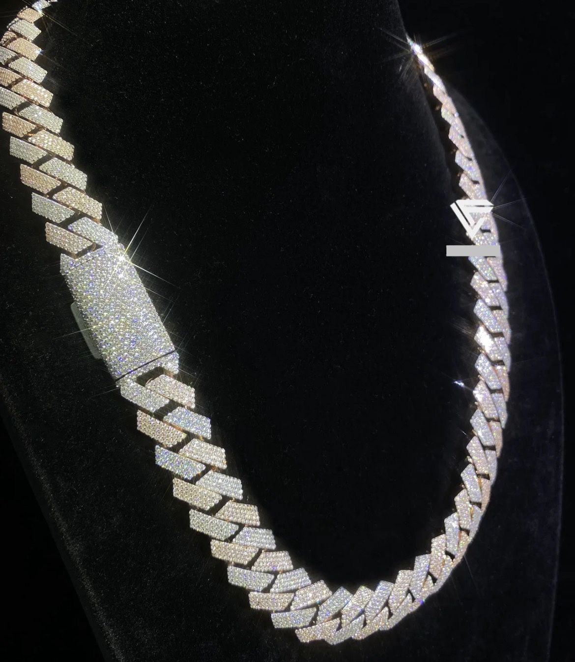 Gold And Rose Gold Vvs Moissanite Cuban Link Chains 