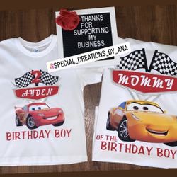 Customized Disney Race Cars Family Shirts π₯³
