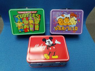 Set of 3 Retro Tin Lunch Boxes