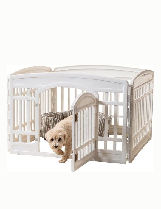 Iris 4 Panel Dog Pet Playpen Crate With Door 24in Tall