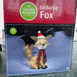 Lit Burlap Fox