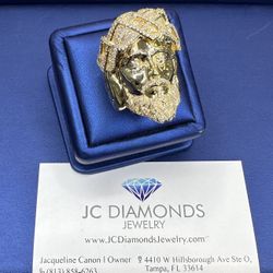 Ring Jesús Face 10k Diamonds Real 