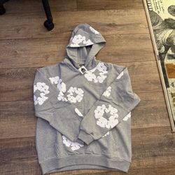 Grey Denim Hoodie 