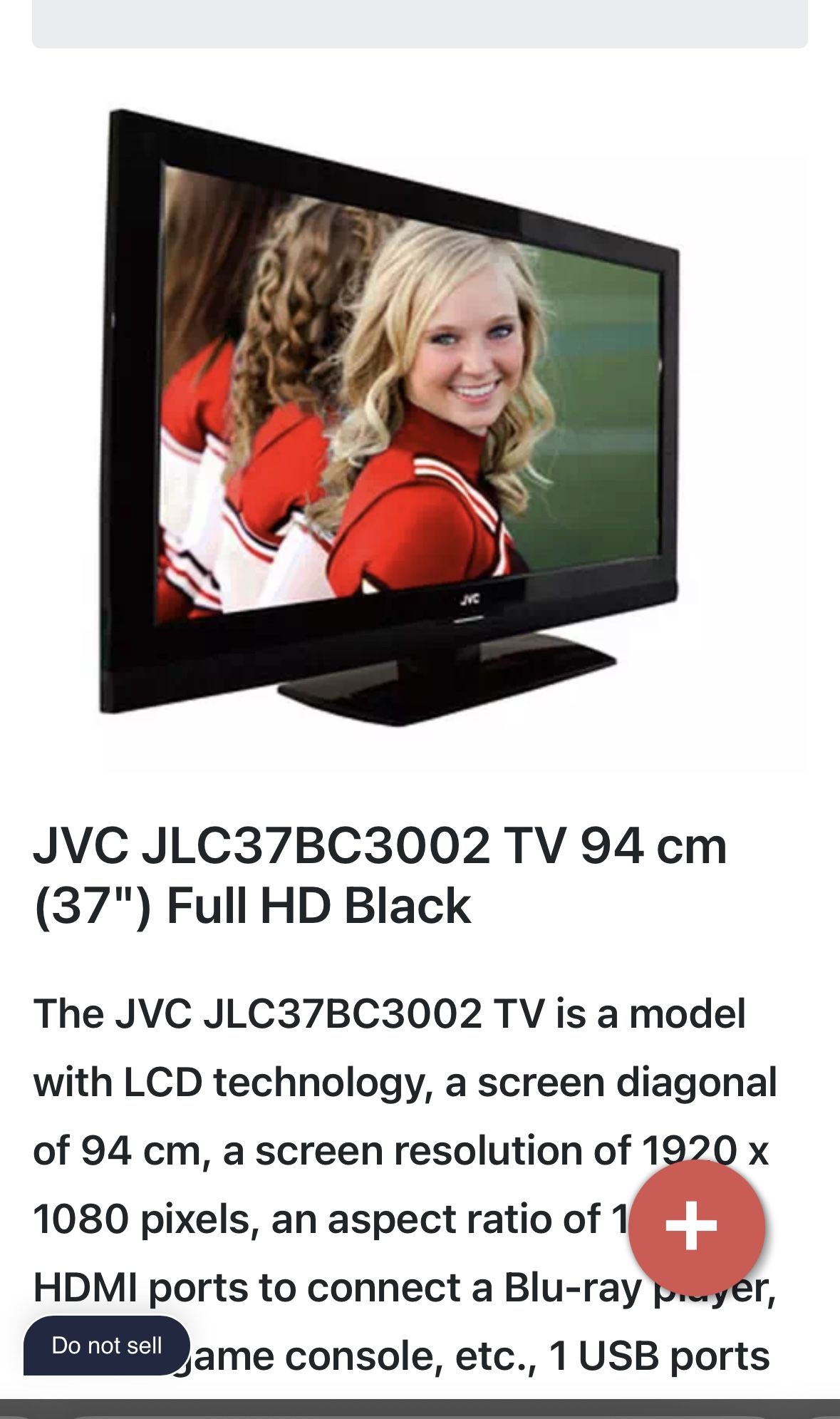 JVC 37" TV AND Sony Blu-Ray Disc Player & TV console Only $59