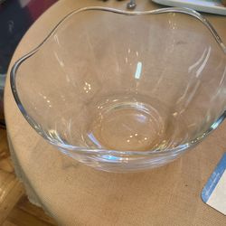 MARC AUREL CRYSTAL 10”  Width Wave Tall Bowl 5.5” Height