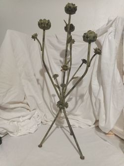 Metal Rose Candelabra Floor Stand