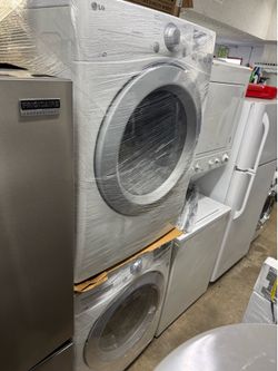 LG white front load washer and gas dryer