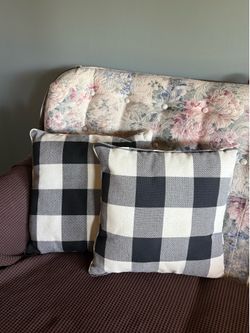 Home Decor Black & White Checker Pillows