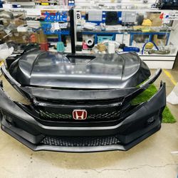 2016-2021 HONDA CIVIC FRONT BUMPER & HOOD TYPE R CONVERSION FIT SEDAN HATCHBACK COUPE