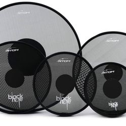 RTOM Black Hole Mesh Convert your acoustic drum kit to an electric one. Now it'll be a hybrid.