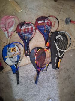 Lot of 7 Tennis Rackets Wilson and Head