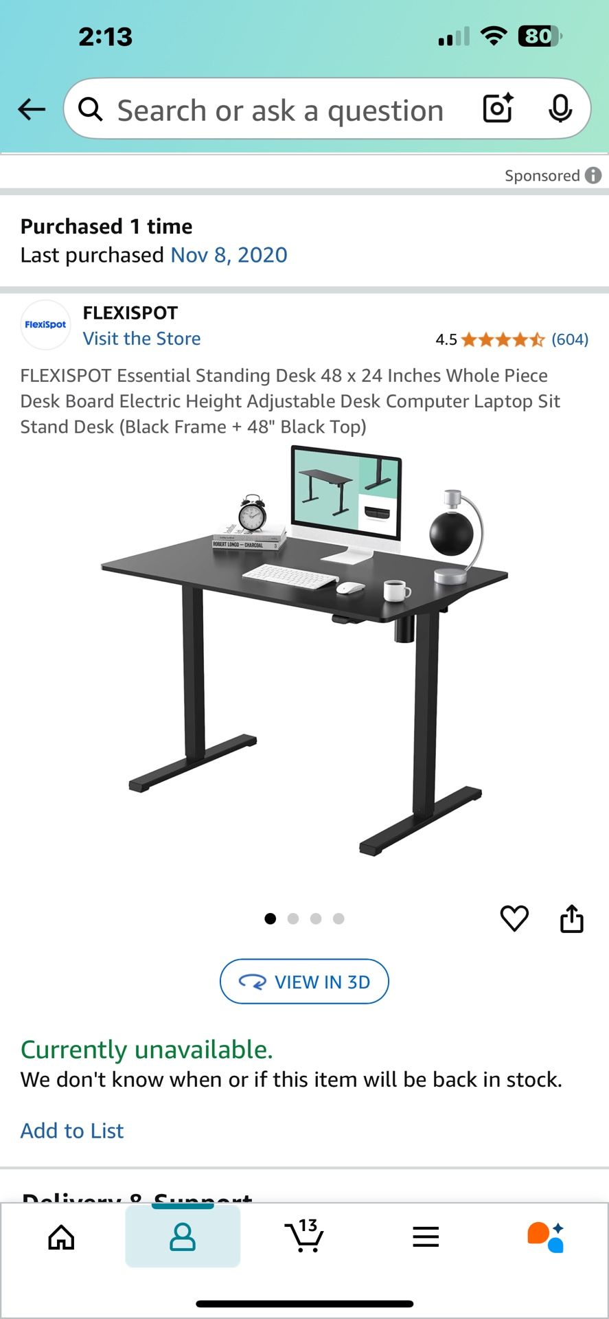 Sit/stand Desk, Office Chair, Mats, Desk/floor Organizer