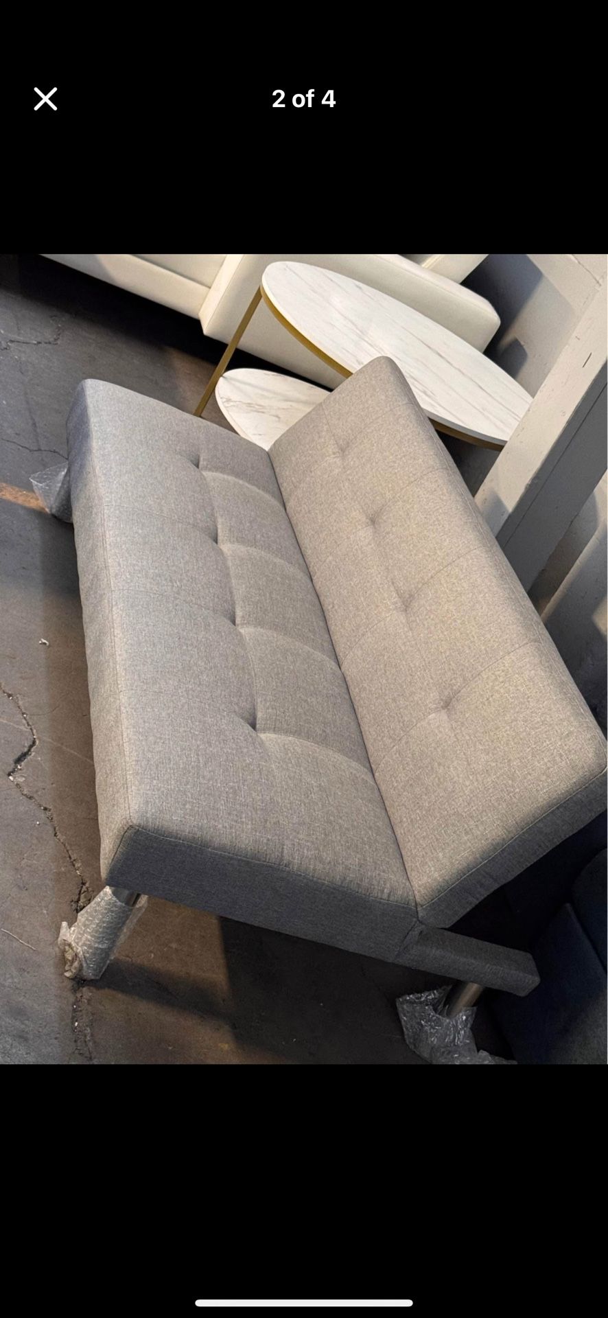 Convertible Folding Futon Sofa Bed, Modern Fabric Sleeper Couch Bed, Recliner Sofa with Chrome Legs