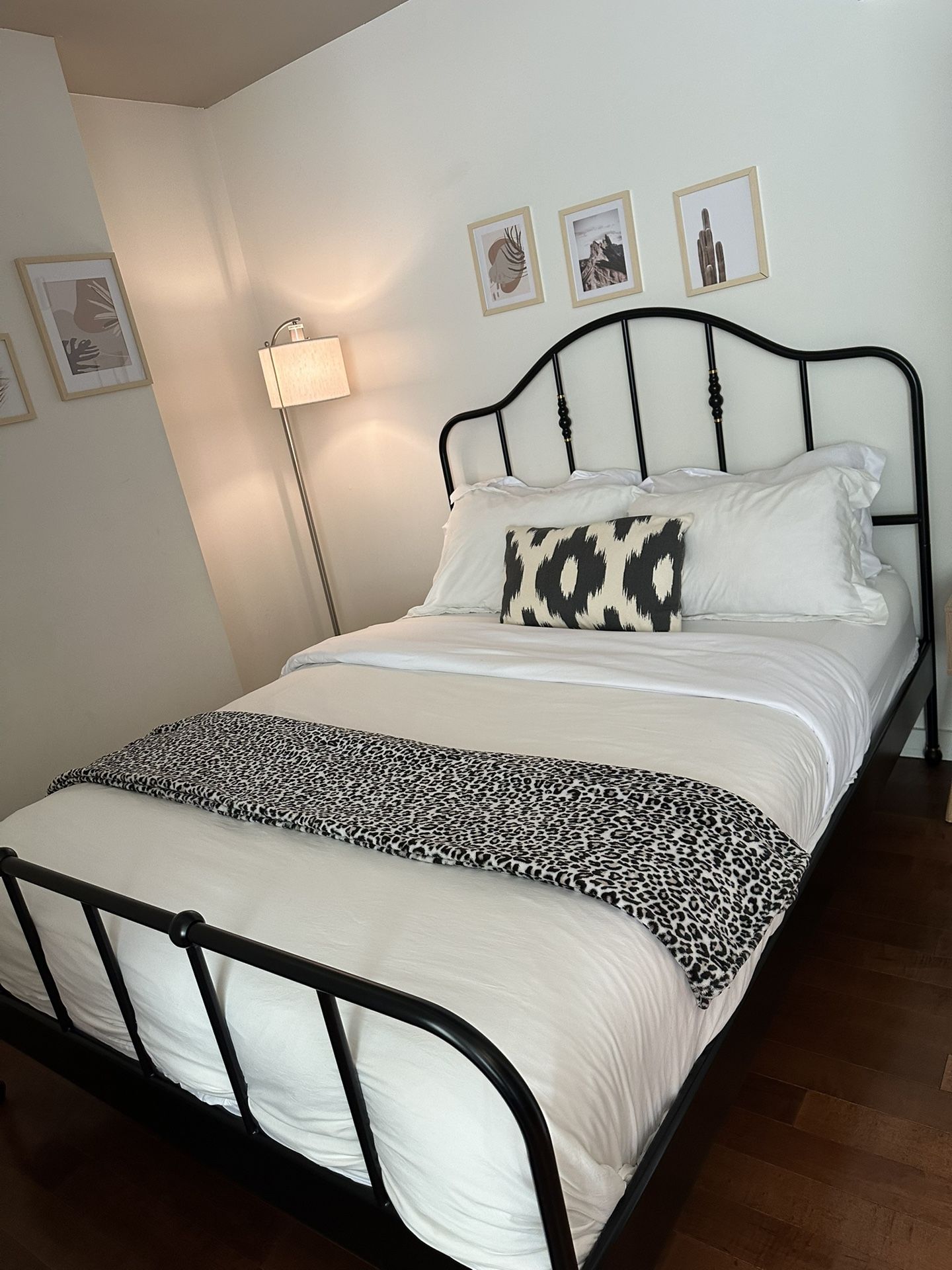 Ikea Queen Metal Bed Frame + Mattress
