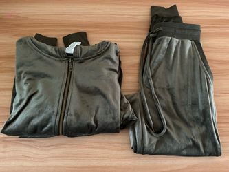 Olive Green Velour Tracksuit Set talla: S