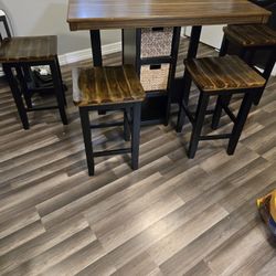 Dining Table Counter Top Type Table Set With 4 Bar Chairs For Sale