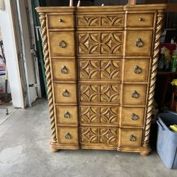 Vintage Long Dresser With 6 Drawers