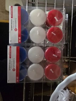 Votive Candles RED WHITE & BLUE NIB