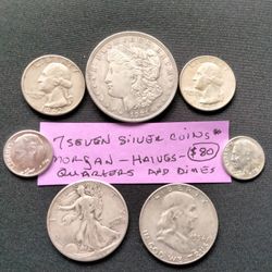 SILVER COIN COLLECTION 7/$80 NICE