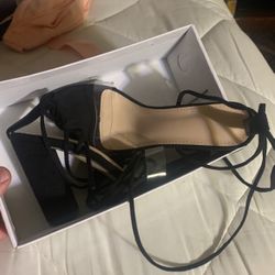 Black lace up heels